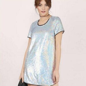 TOBI Holographic Sequin Mini Dress Size XS